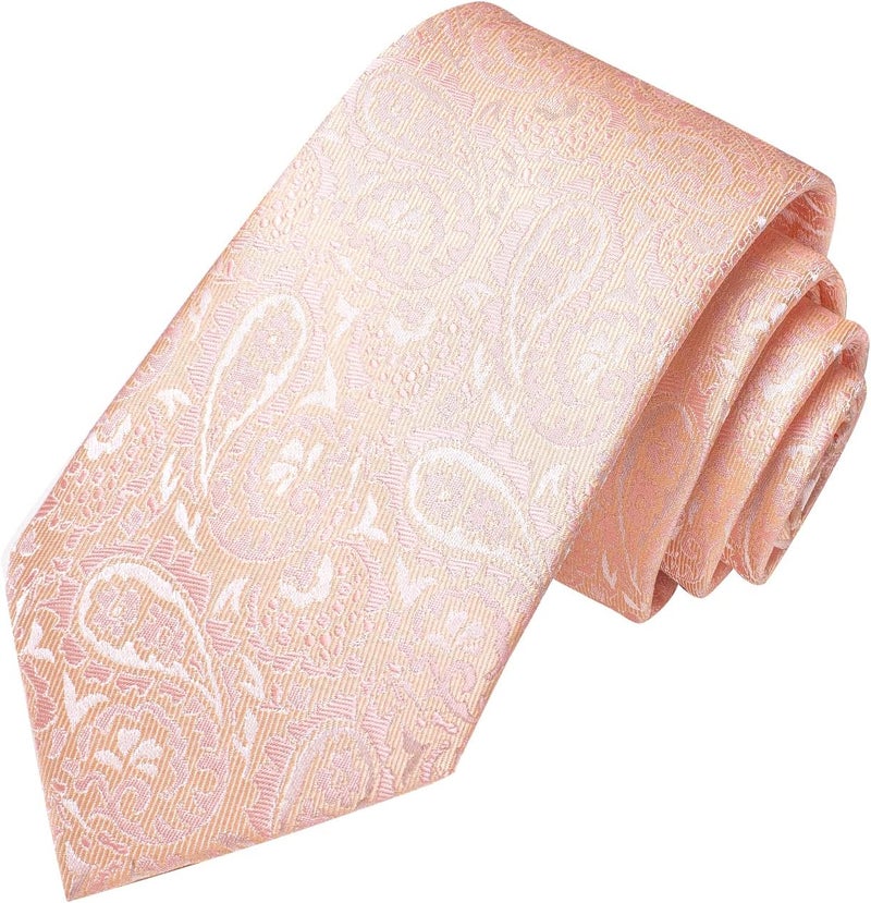 Dubulle Mens Paisley Striped Tie and Handkerchief Cufflinks Tie Set for Men Wedding Business Formal - Image 2